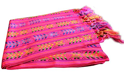 Del Mex Mexican Rebozo Blanket Shawl and Doula (Regular (6 ft x 2.5 ft) Pink)