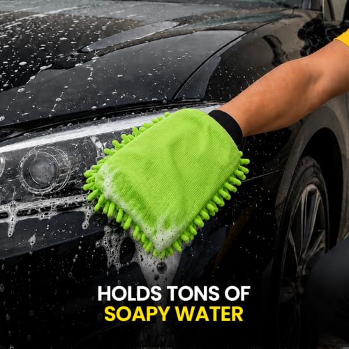Image of Hoora Ceramic Spray Coating 650ML with 350 GSM Microfiber Wash Mitt | Instant Mirror Gloss, Deep Hydrophobic Water Beading & Scratch-Free Car Wash