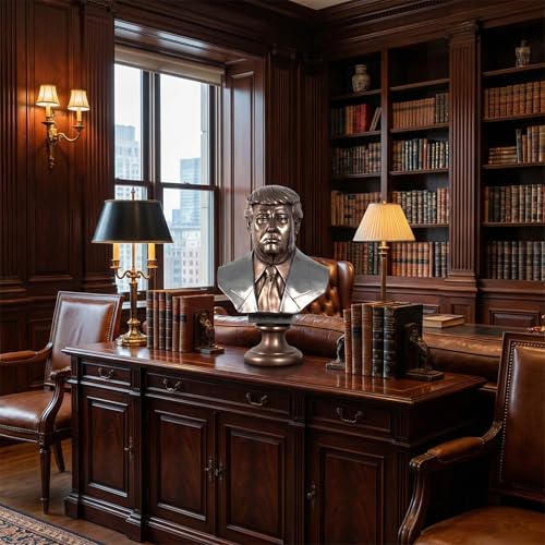 Busto de Donald Trump en resina con acabado bronce