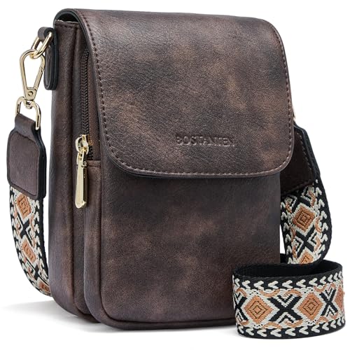 BOSTANTEN Small Crossbody Bags for Women Cell Phone Purse Leather Wallet Handbags with Card Slots...