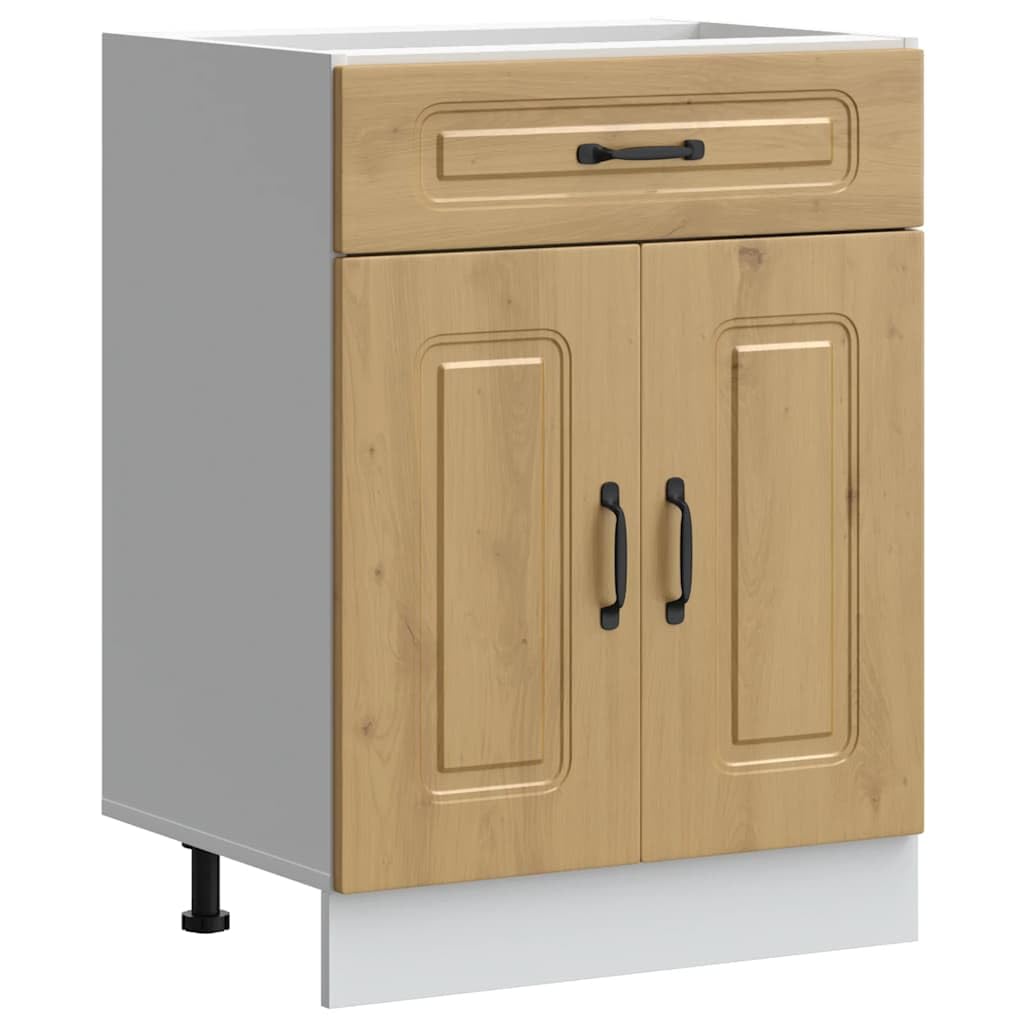 Mobiletto da cucina Kalmar, 60 x 46 x 81,5 cm, in legno di quercia
