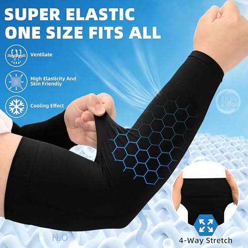 Image of BHYTAKI UV Sun Protection Arm Sleeves, UPF 50 Sports Cooling Arm Compression Sleeves for Men Women Teenager