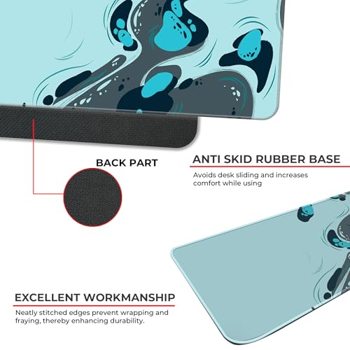 Image of Swirl Pattern Ocean Blue Large Mouse Pad - Extended Gaming Mousepad 60x30CM for PC, Laptop, Desktop & Office - Dynamic Motion Accessories for Desk & Table
