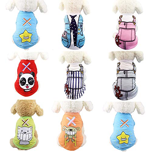 可愛い 犬服 ペット服 洋服 ドッグウェア Tシャツ パジャマ ベスト 涼やか 通気 スポーツ服 上着 ファッション 人気 仮装 小中型犬服 猫服 ペット用品 春夏服 日焼き防ぐ 脱毛保護 お散歩 お出かけ (S,スタイル3)のサムネイル