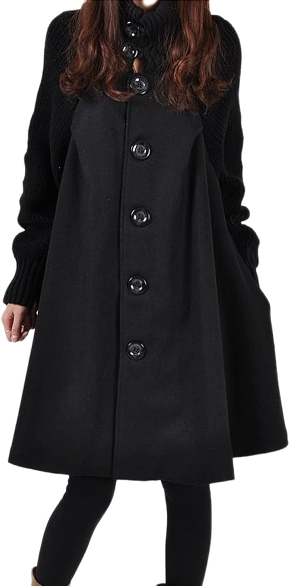 Amazon Sulliwayu レディース Pコート 上着 コート ピーコート ジャケット ロングコート フロントボタン きれいめ おしゃれ ゆったり 無地 カジュアル おしゃれ 通勤 通学 代 30代 41代 秋 冬 ブラック M コート ジャケット 通販