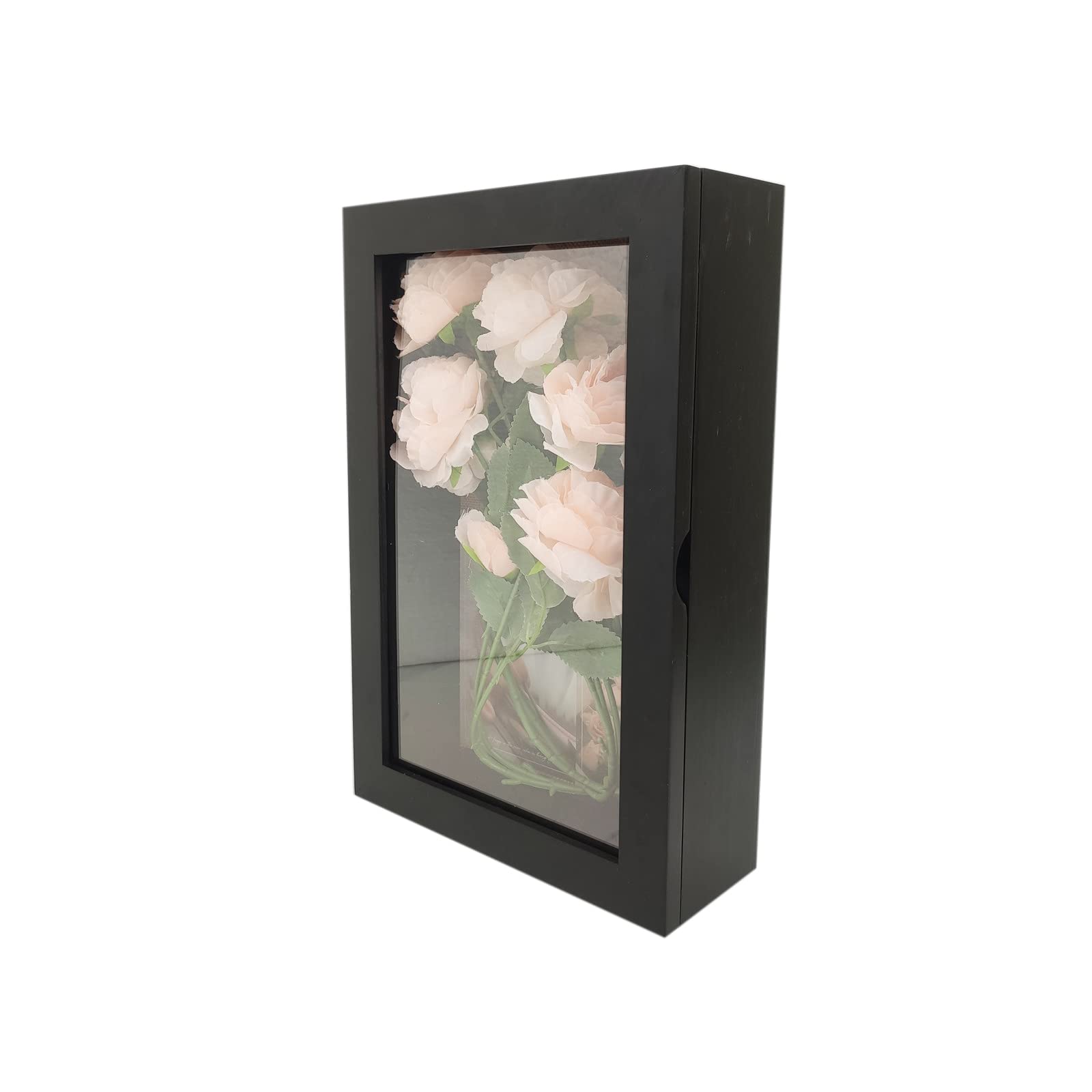 WANLIAN Shadow Box Frame 8x12.5inch Shadow Box Display Case Cabinet Picture Frame with Linen Back Memorabilia Awards Medals Bouquet Photos Badge Wedding Memory Box for Keepsakes Large (Black)