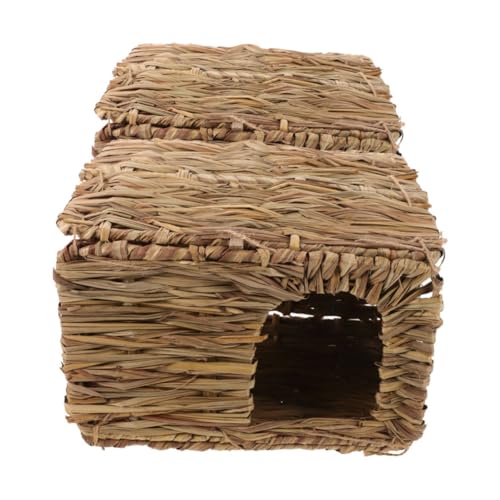 UKCOCO 2piezas Refugio De Hierba para Conejos y Cobayas Casa Plegable Exterior Interior Duradero