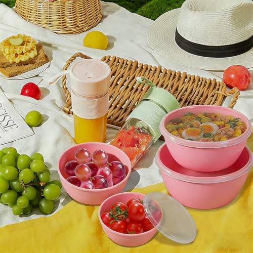 SCWBOEII 4-Piece Classic Plastic Prep Bowls with Lids, Nesting Plastic Small Mixing Bowl Set for Mixing, Baking, Prepping, Cooking and Serving Food, Microwave and Dishwasher Safe - Image 9