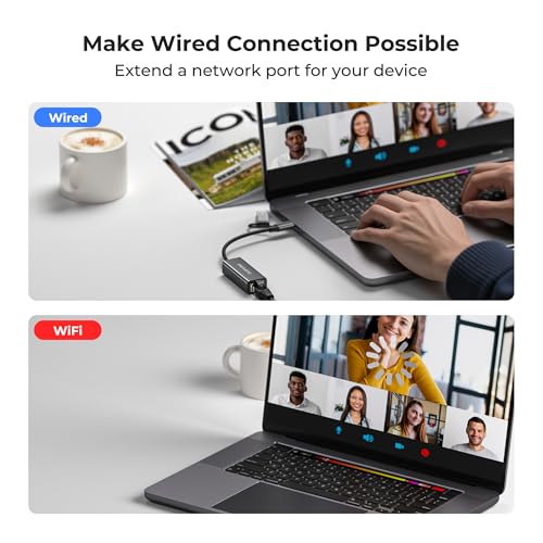Image of USB to Ethernet Adapter,USB C to RJ45 1 Gigabit LAN Network Adapter,Aluminum Case,Ethernet Adapter for Laptop,MacBook Pro /Air,Surface Pro,iPad,XPS,Windows 11 /10 /8 /7,MAC OS