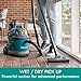Kenmore KW3030 Wet Dry Canister 3.2 Gallon 2.5 Peak HP Vacuum Cleaner with Extension Wands Tool Storage & Wall Bracket for Garage, Car, Home, 3.2 Gallons, Green