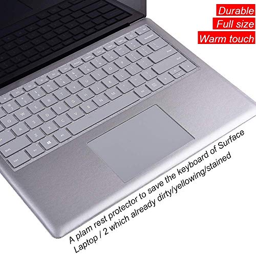 xisiciao Full Size Keyboard Palm Rest Protector for Microsoft Surface Laptop/Laptop 2 Palm Pads/Wrist Rest, for Stained Keyboard, Renovation Cover Decal 13.5 Inch (Opaque Grey) - Thumbnail 3