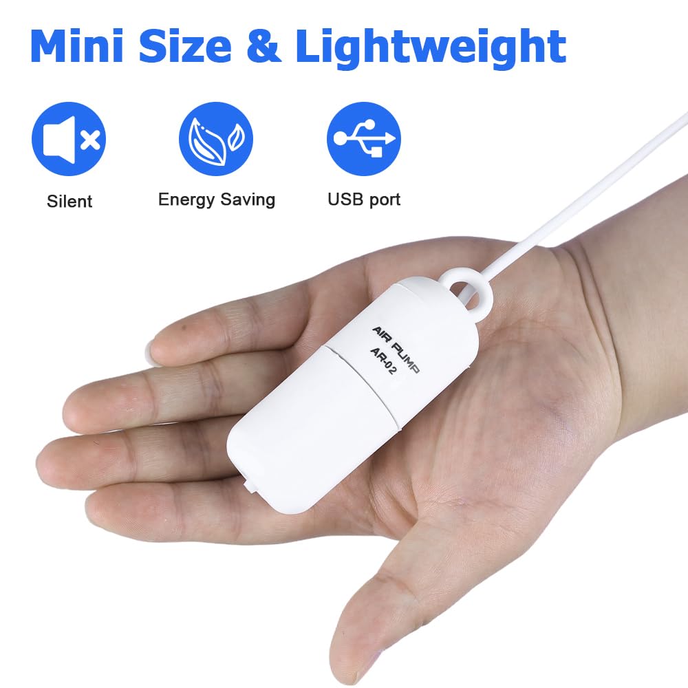 UKCOCO USB Aquarium Luftpumpe 2 Stück - Leise Sauerstoffversorgung Für Fische