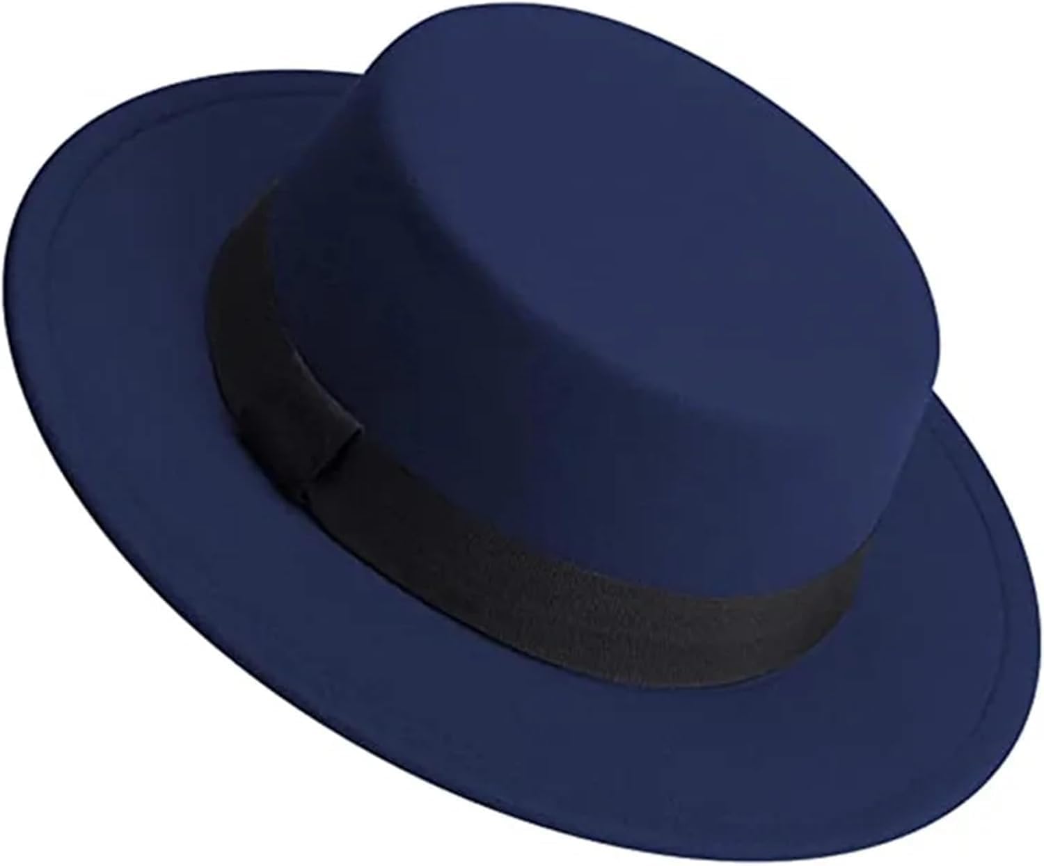 Chapeau Fedora Blanc à Large Bord en Feutre Rigide Haute Densité Taille Ajustable