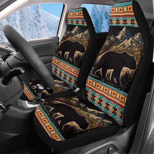 Housse de siège de voiture ours aztèque 52x138cm pour siège avant de SUV et camionnette