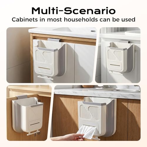 Caneca de basura plegable para cocina, 7L, compacta y colgante miniatura 4