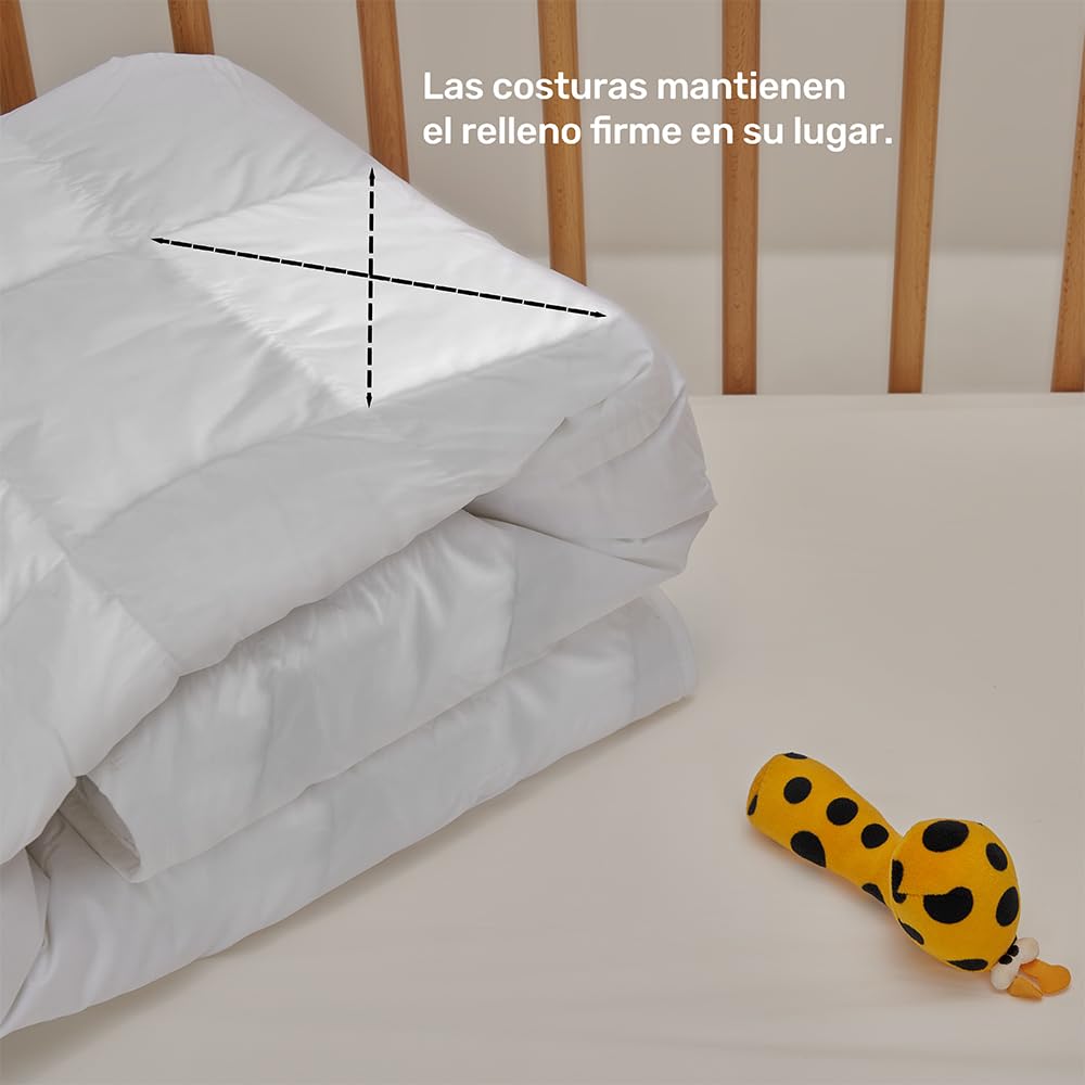 DECASATEXTIL - Edredón Relleno Nórdico Cuna para bebé - 100% Algodón - 400gr - Cuna 60x120cm - Antiácaros, Suave, Transpirable