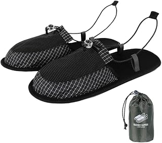 Ultraleichte, faltbare Reise-Hausschuhe, schnelltrocknend, zum Reinschlüpfen für Camping, Wandern, Strand, leichte Nylon-Hausschuhe mit rutschfester TPU-Sohle, Größe M, L, XL