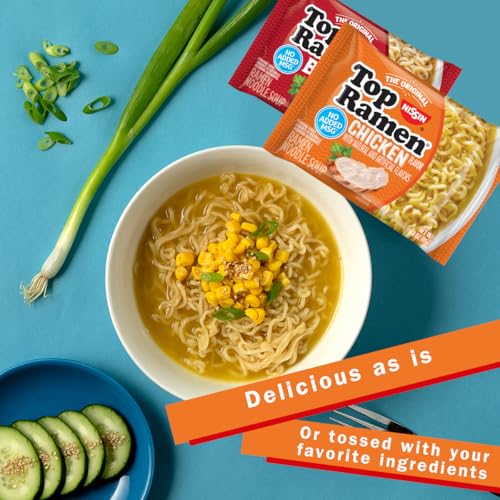 Image of Nissin Top Ramen Noodles, Chicken and Beef Soup, Variety Pack, 3 Ounce (Pack of 48)