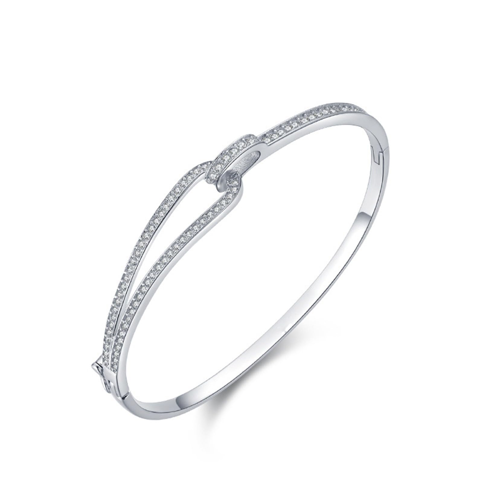 Pulsera vintage de boda para mujer, hebillas de moissanita, pulsera para el día de San Valentín para mujer,