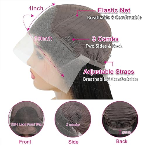 28 Inch Body Wave Lace Front Wigs Human Hair 13x4 HD Lace Front Wigs Human Hair Pre Plucked Body Wave Glueless Frontal Wigs Human Hair 180% Density for Women - Image 6