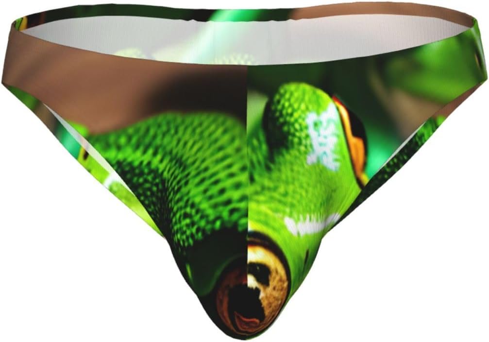 Funny Frogs Print Men's Bikini Briefs Breathable Underwear Daily Wear Beach Vacation Pool Parties