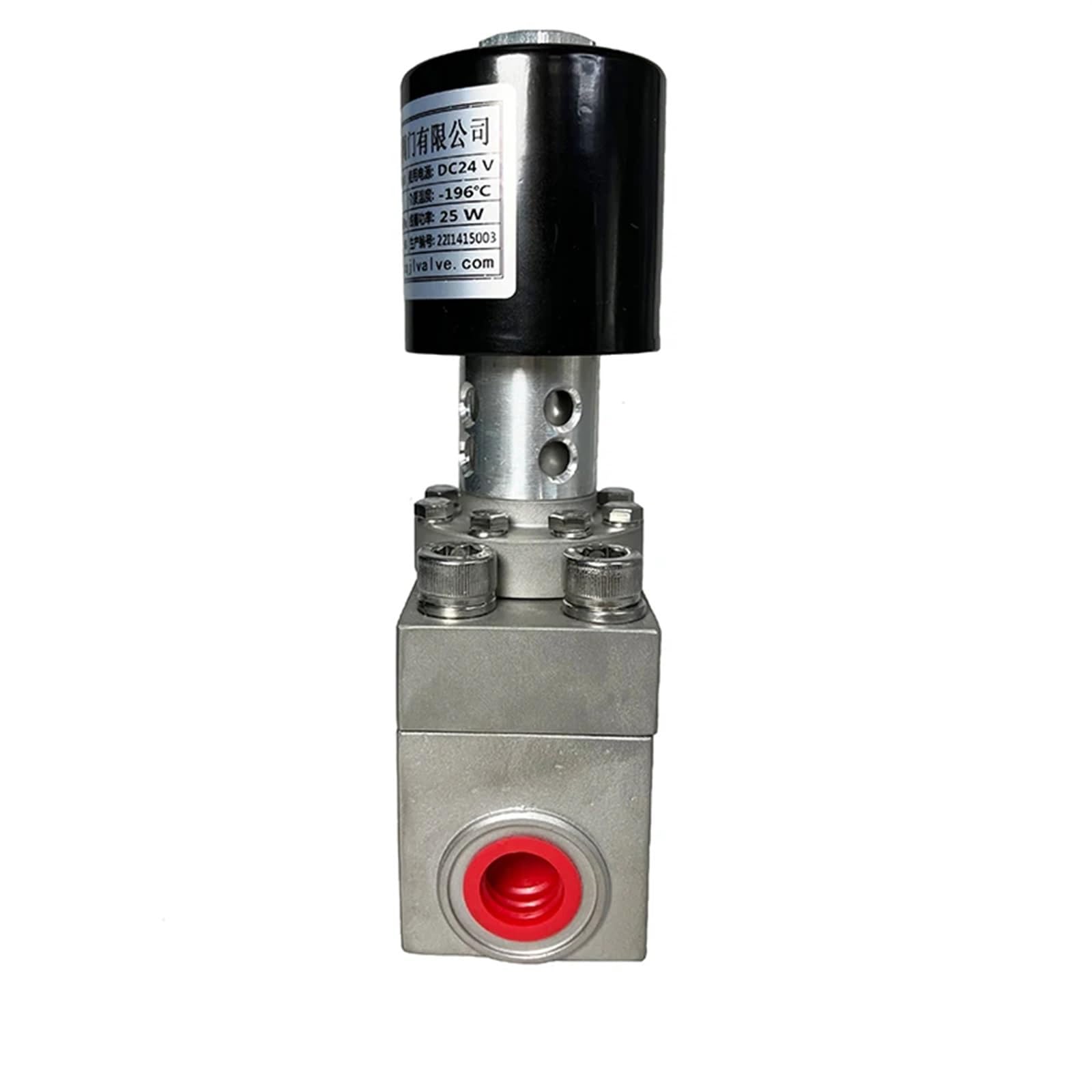 Válvula solenoide criogénica de nitrógeno líquido de 2 vías de 16 Bar, de -196 ℃ a 0 ℃, Orificio de 1/2 Pulgada, 15 mm, SS304, DN15, oxígeno líquido, amoniaco, 1,6 MPa(G-DC12V-NO.Close)