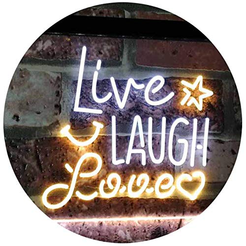 ADVPRO Live Laugh Love Bedroom Display Gift Dual Color LED Neon Sign White & Yellow 600 x 400mm st6s64-i3082-wy