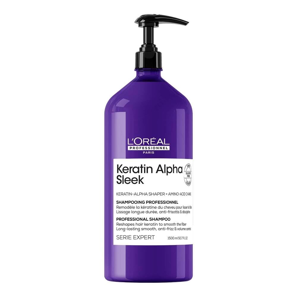 L'Oréal Keratin Alpha Sleek Professional Shampoo 1500ml (Frizz Control)