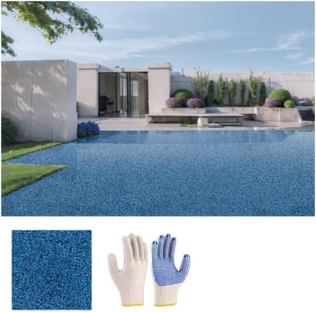 Marble effect epoxy floor paint in barrels - high gloss, quick drying, waterproof for garages, asphalt and concrete - water-based (Sky blue, 1kg)