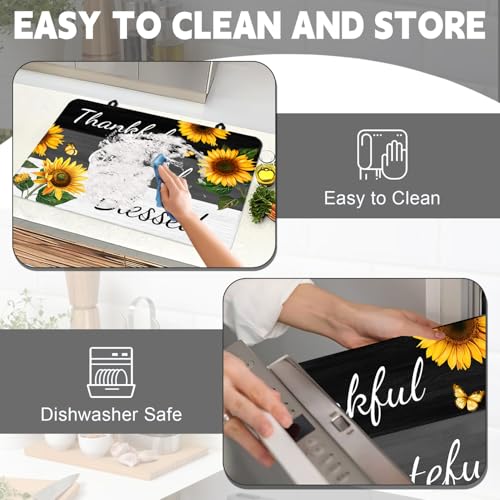 Image of Stove Top Cover for Electric Stove 28 inchx 20 inch, Sunflower Heat Resistant Glass Top Stove Cover Protector, Glass Cooktop Covers, Kitchen Flat Electric Stove Top Covers