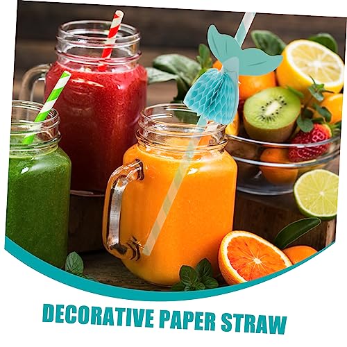 Wakauto 50 pcs pajillas de papel para fiesta hawaiana miniatura 4