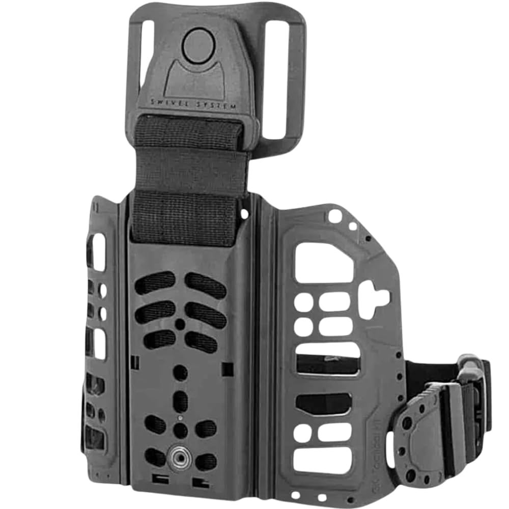 Placa táctica de cadera Ambidextro 97005KT – Negro – Puerto de cadera con sistema giratorio y pasante reversible – Correas antideslizantes de apertura rápida