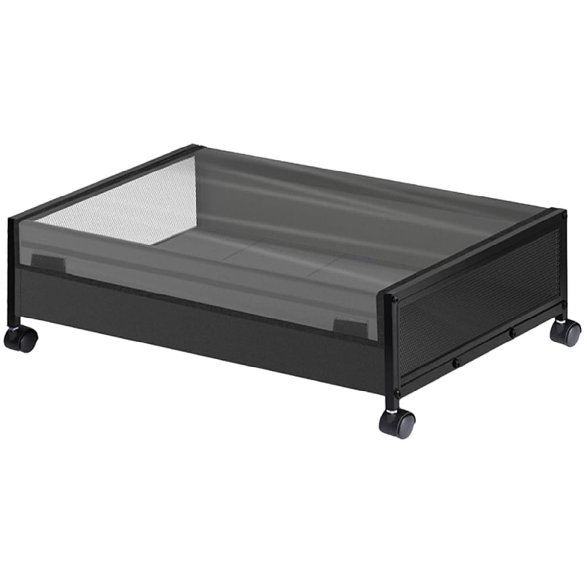 Yardwe Unterbett Aufbewahrungsbox mit Rollen für Kleidung und Schwarz