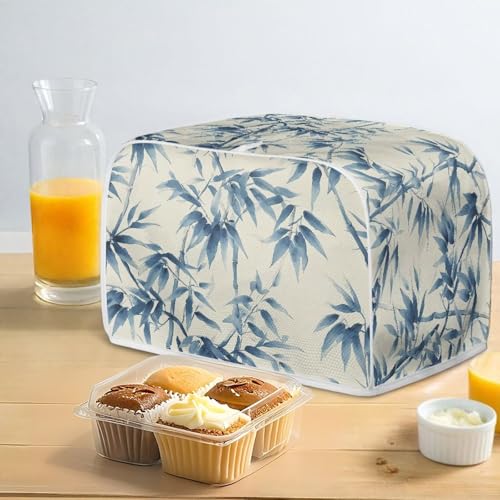 Image of Talayituse Watercolor Leaf Print Toaster Cover 2 Slice Wide Slot, Lightweight Bread Maker Cover Dust Protection Washable Appliance Bag, S