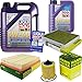Produktbild QR-PARTS 69342842 Filter Set Inspektionspaket 6 Liter Motoröl Leichtlauf High Tech 5W-40 MANN-FILTER Innenraumfilter Luftfilter Ölfilter