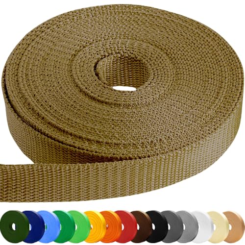 Image of TECEUM 3 /4 inch & 5 /8 inch & 1 inch & 1.5 inch & 2 inch Webbing - 10 25 50 Yards - 40+ Colors - Heavy Duty 1 Inch 1.5 Inch 2 Inch Backpack Straps - Webbing for Outdoors Indoors Crafting DIY