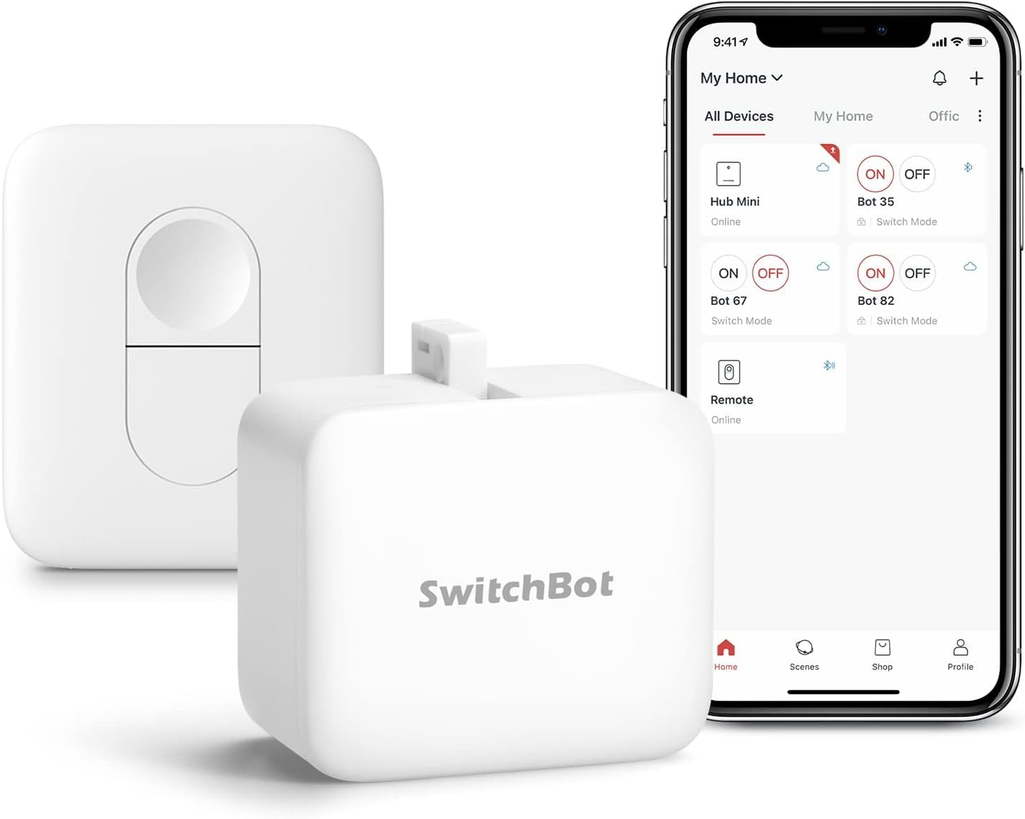 SwitchBot Smart Home Set: Bluetooth Schalter Toggle & Fernbedienung – Lichtschalter nachrüsten ohne Verkabelung, App- & Timer-Steuerung, kompatibel mit Alexa & Google Home (Hub erforderlich)