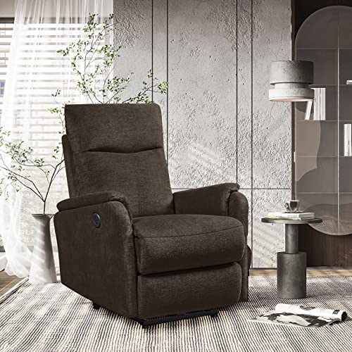 Sillón reclinable madera marrón con control eléctrico
