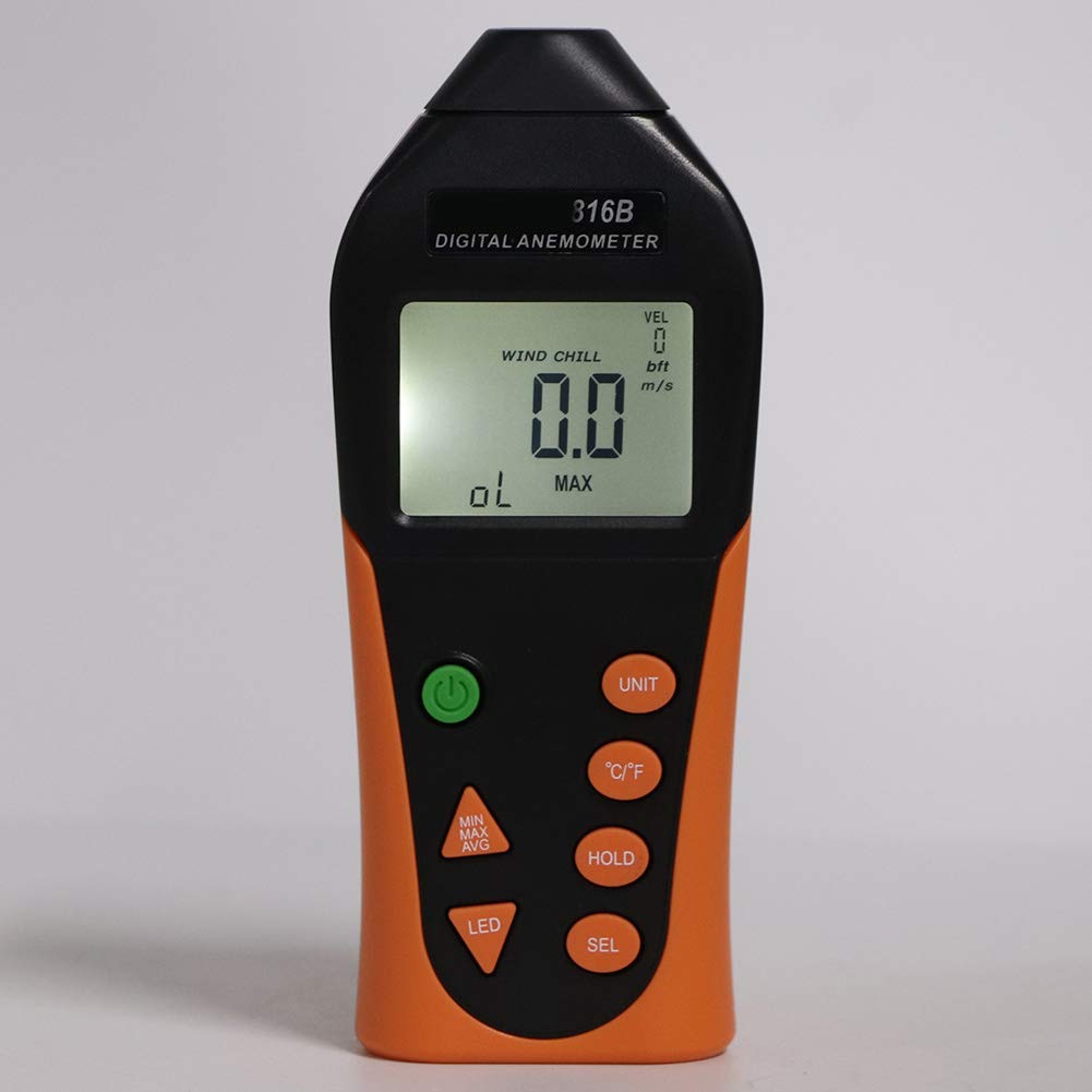 Anemómetro digital Medidor de velocidad del viento portátil para actividades al aire libre