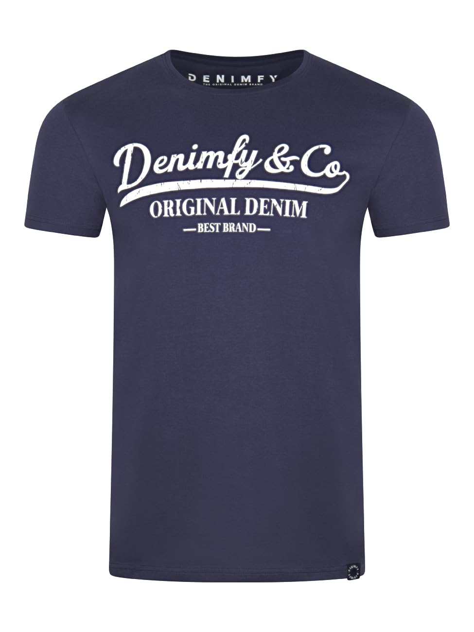 DENIMFY DFNuri - Maglietta da uomo in cotone, vestibilità normale, confezione da 4 pezzi, scollo rotondo, a maniche corte, estive, con logo stampato nero, bianco, blu, verde, rosso, grigio, S, M, L