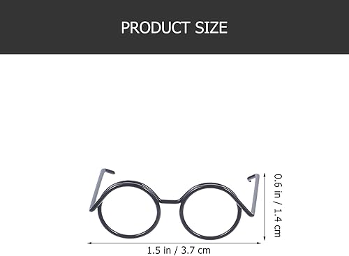 Miniatura 2 de NUOBESTY 20 mini lentes de muñeca con borde de alambre de metal, lentes transparentes, lentes de tela, para disfraz, muñecas, accesorios de disfraz