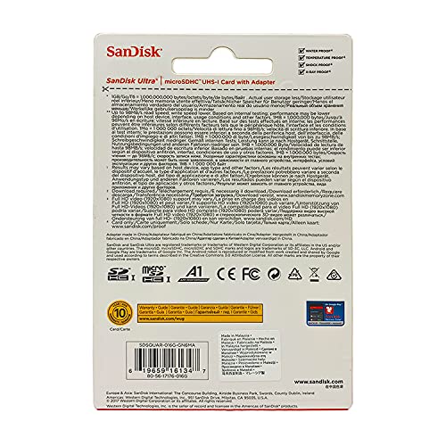 Image of Sandisk Ultra - Flash memory card - 16 GB - MicroSDHC UHS-I (SDSQUNC-016G-AN6IA)
