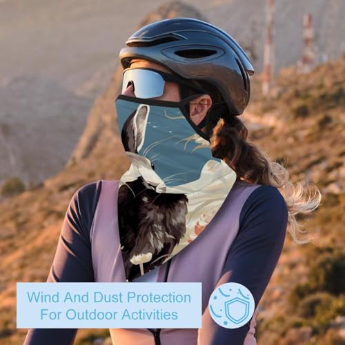 4 Pack Rabbit Bunny Neck Gaiter Face Scarf Cover Sun Protection Balaclava Cloth Bandanas with Ear Loops2
