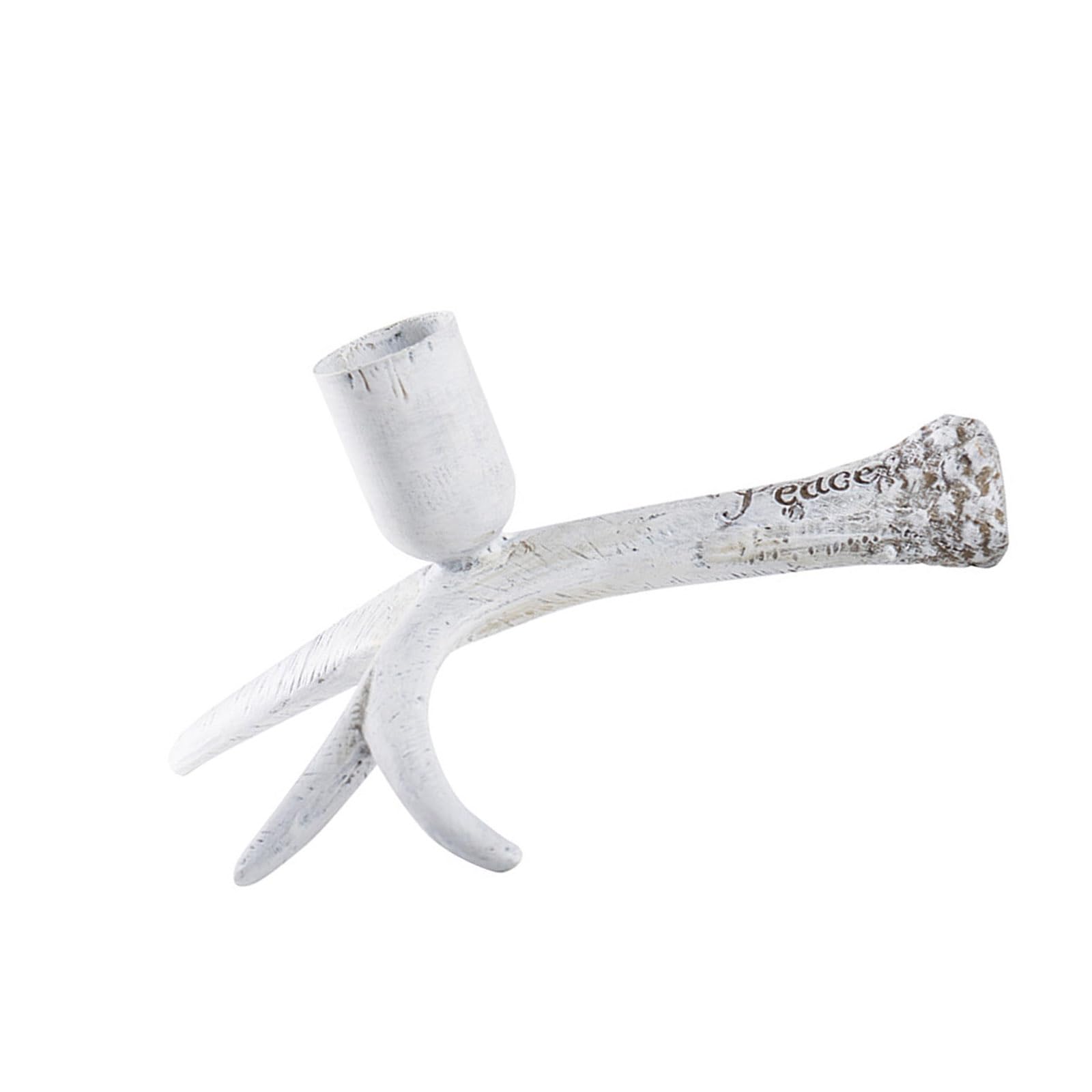 Elnwnnkc White Resins Deer Horn Shape Holder Elegant Pillar Candlestick For Wedding Christmas Table Centerpieces Stand Unique Holder