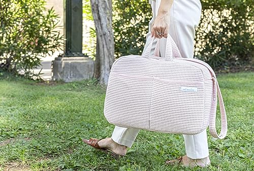 mi bollito – Bolso de maternidad Crossbody para carrito de bebé y para hospital. Bolsa organizadora práctica y elegante de gran capacidad. Producto fabricado en España. (Rosa claro) - imagen 7
