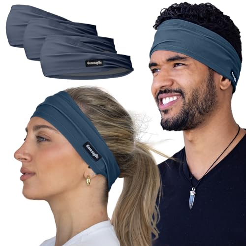 Image of Sweatband for Men and Women - Unisex Non Slip Headband that Wicks Moisture and Eliminates Excess Sweat - Durable & Long-Lasting - Running, Sports, Gym