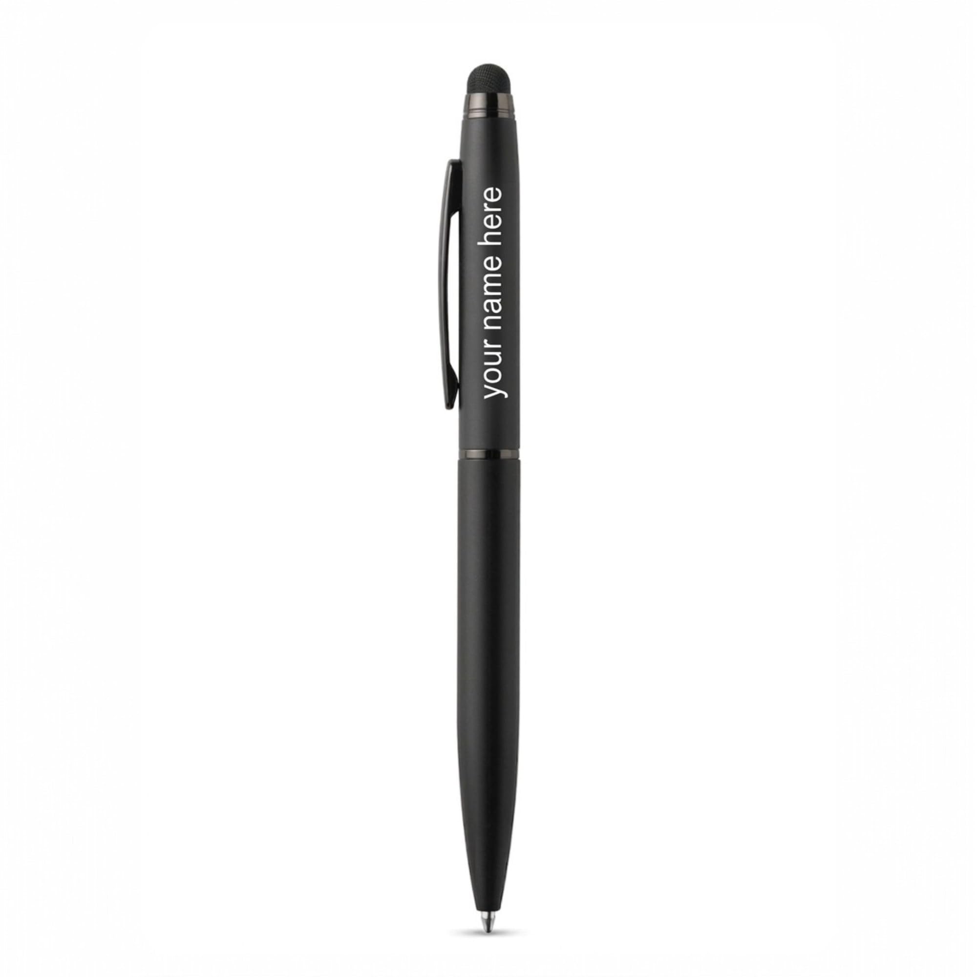 Personalized Matte Black Stylus Ballpoint Pen - Customized Engraved Name Pen for Gifting, Professionals, Corporate Gifts | Touchscreen Compatible (Pack of 1)-Share Details -8368972096-image-1