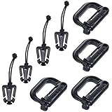 YDO Black Grimloc Locking D-Ring for MOLLE Web Dominators with Elastic String 4 Set