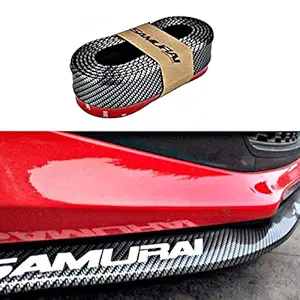 Detachi Car Samurai Front Bumper Protector | Black Body Kit Bumper Lip Side Skirt Rubber Compatible with All Cars Set of 1 (2.5 Meter)