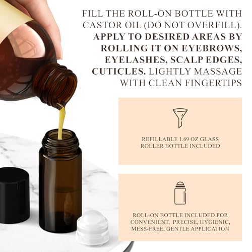 Image of Handcraft Blends Castor Oil Pack Wrap | Organic Castor Oil 16 oz | Reusable Wraps | Roll on Bottle | Durable Comfortable Pack Wraps | Adjustable Elastic Straps| Neck and Stomach